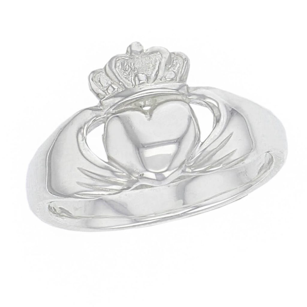 mens large silver claddagh ring