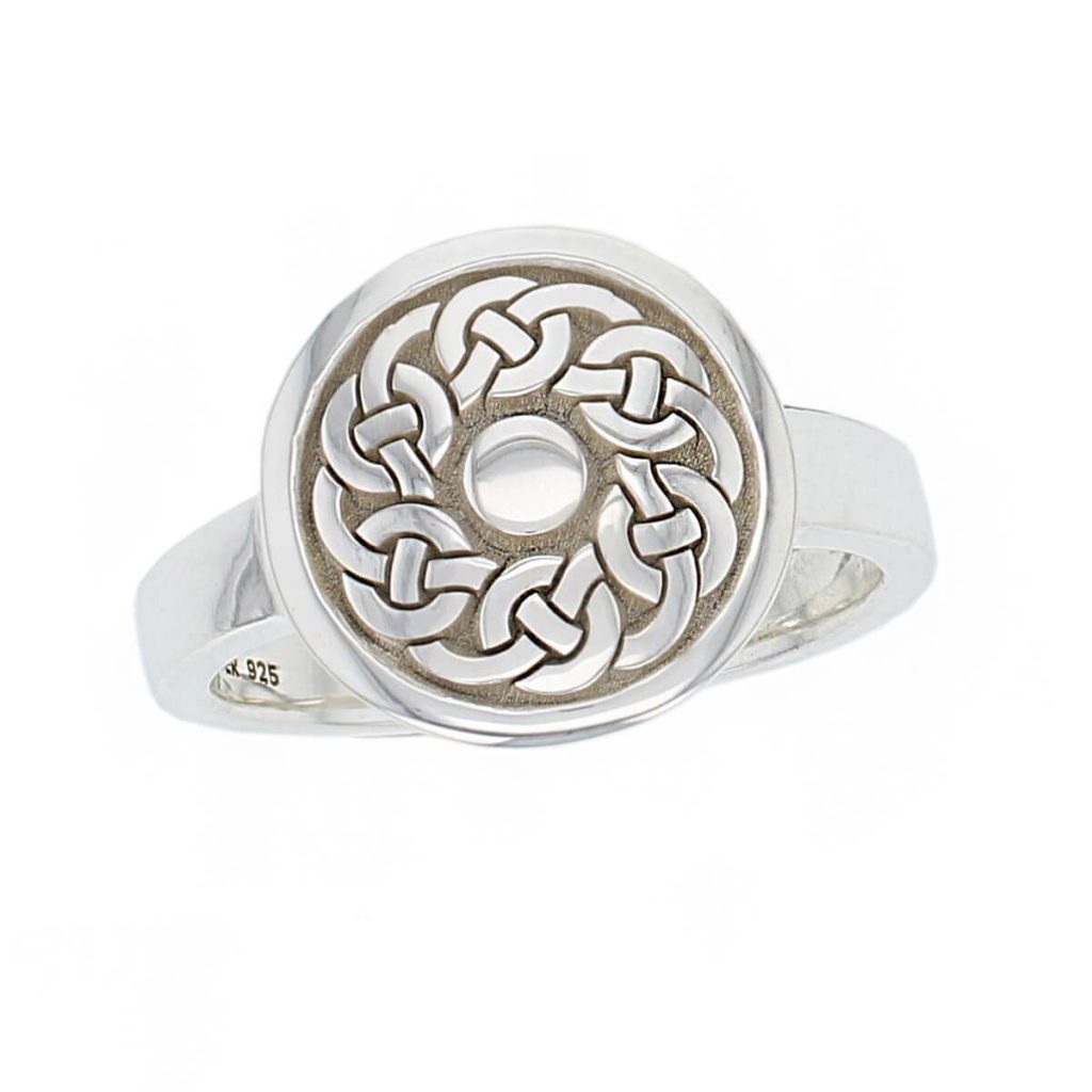 bodan pattern mens or ladies silver ring