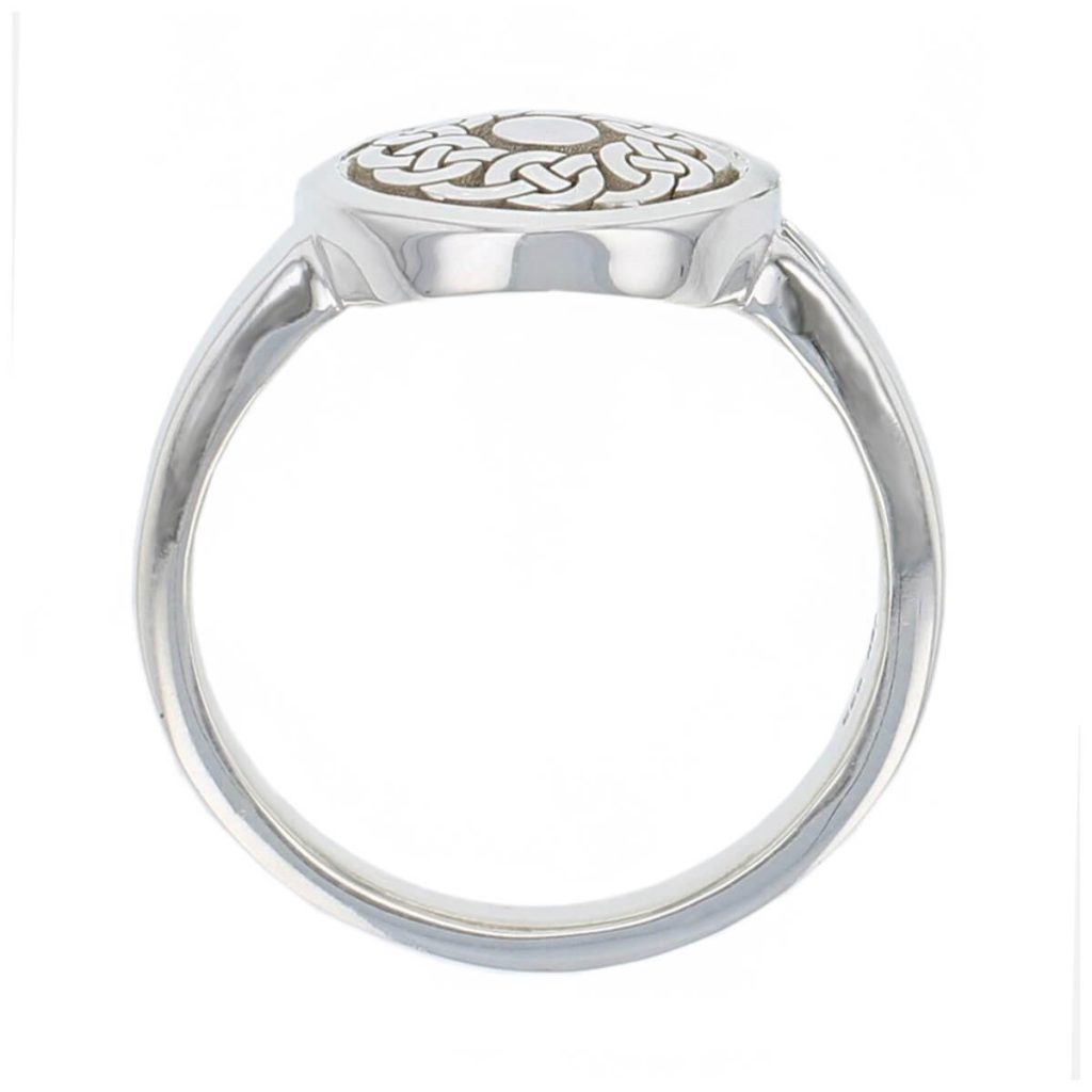 bodan pattern silver ring side view