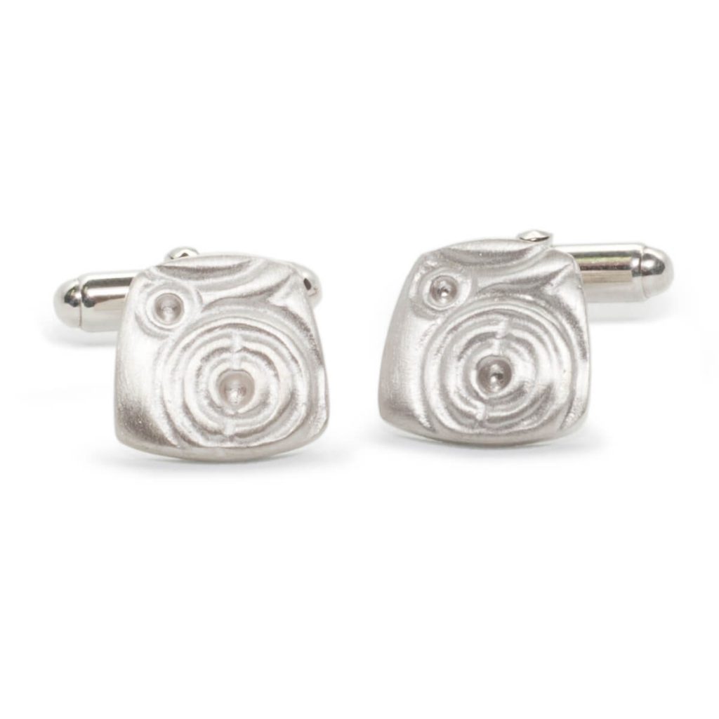 Prehistoric rock art, Ardmore Gallan sterling silver cufflinks