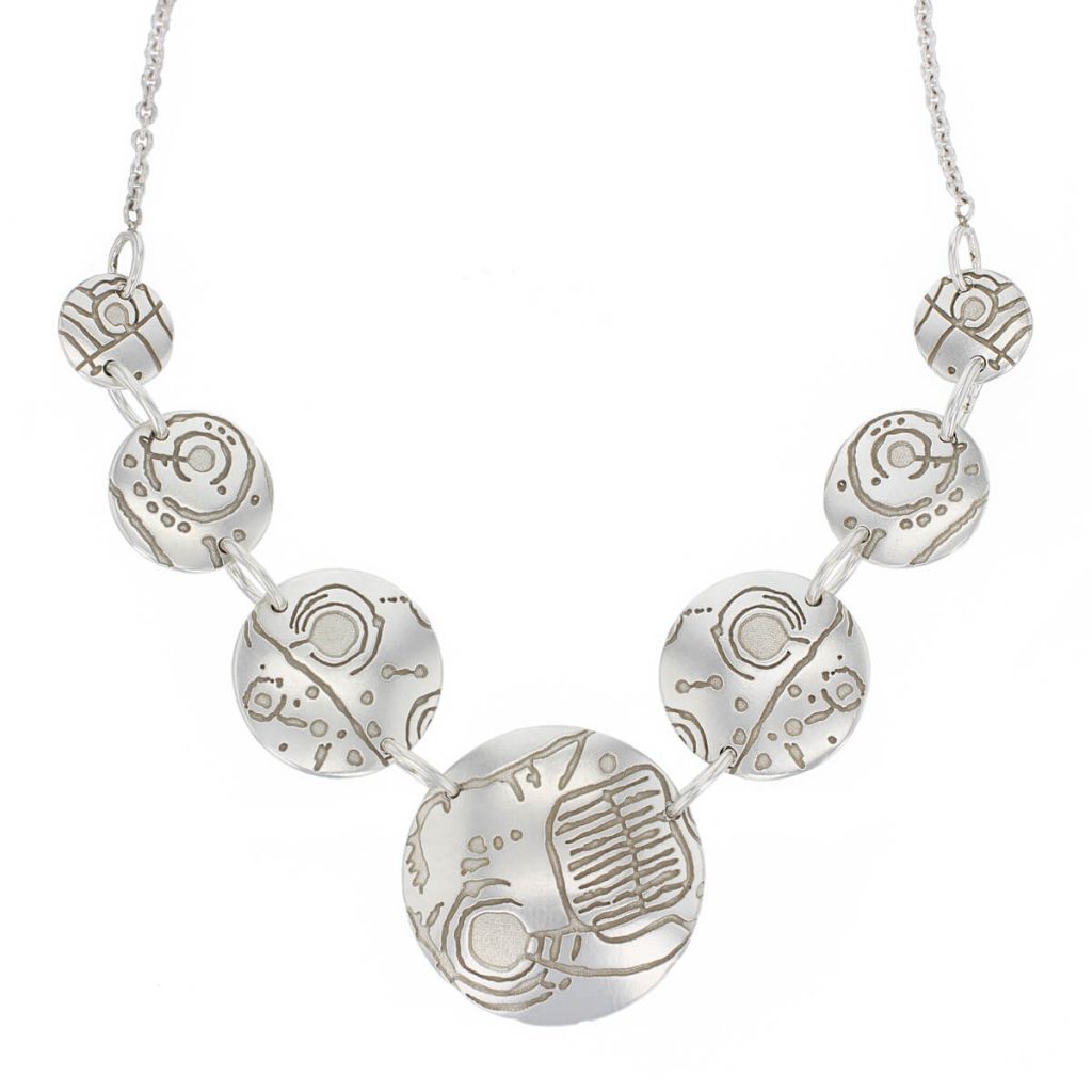 Prehistoric rock art, Ardmore Gallan sterling silver necklace