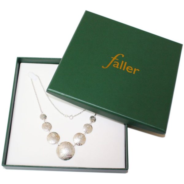 silver necklace box, Faller necklace packaging, Faller gift box, Isle of Doagh Rock art gift box
