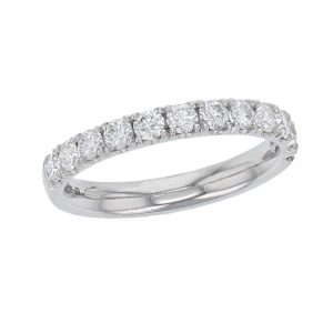 Claw Set Diamond Platinum Ring (2.5mm Wide)