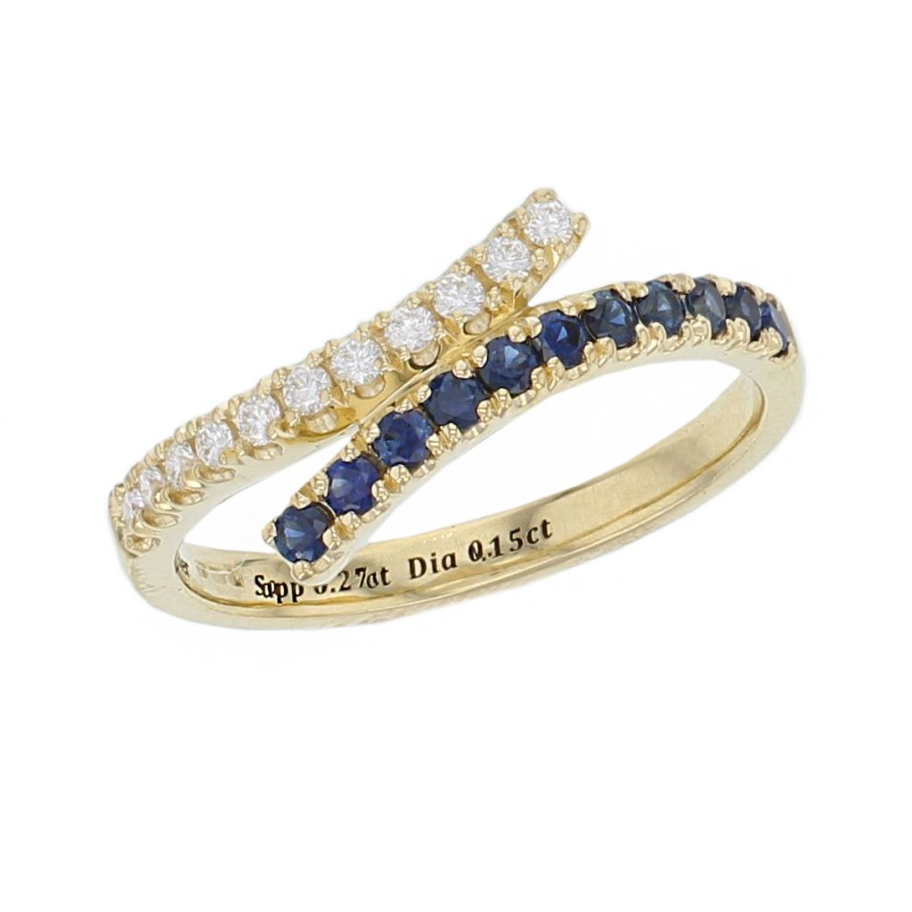 18ct Yellow Sapphire & Diamond Crossover Ring