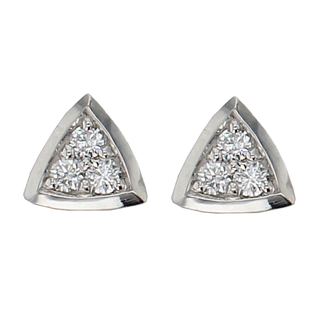 Large Trilliant 18ct Gold Diamond Studs 0.37ct