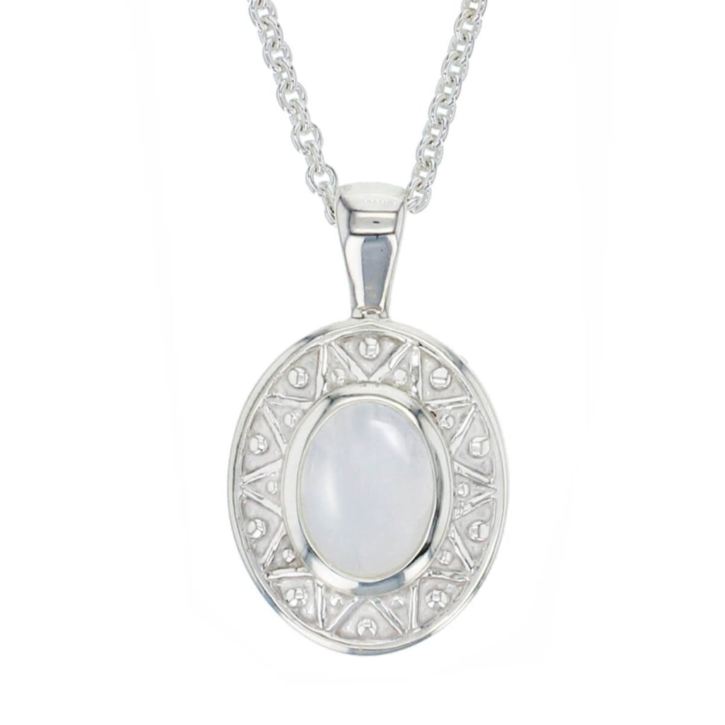 Miosach silver moonstone pendant and chain