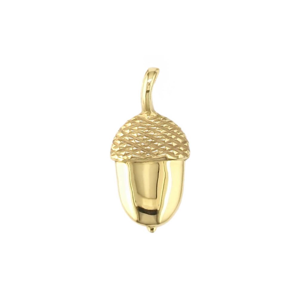 18ct yellow gold large acorn pendant
