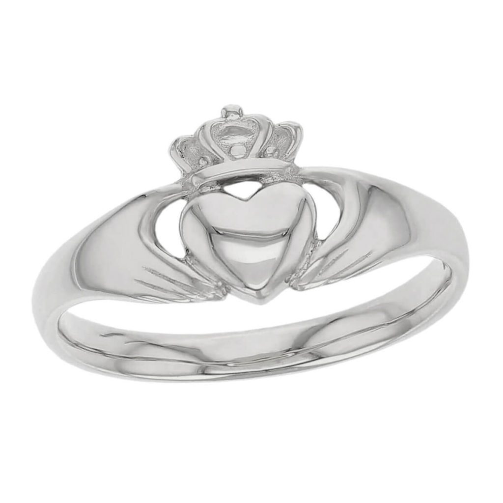 mens & ladies medium platinum claddagh ring