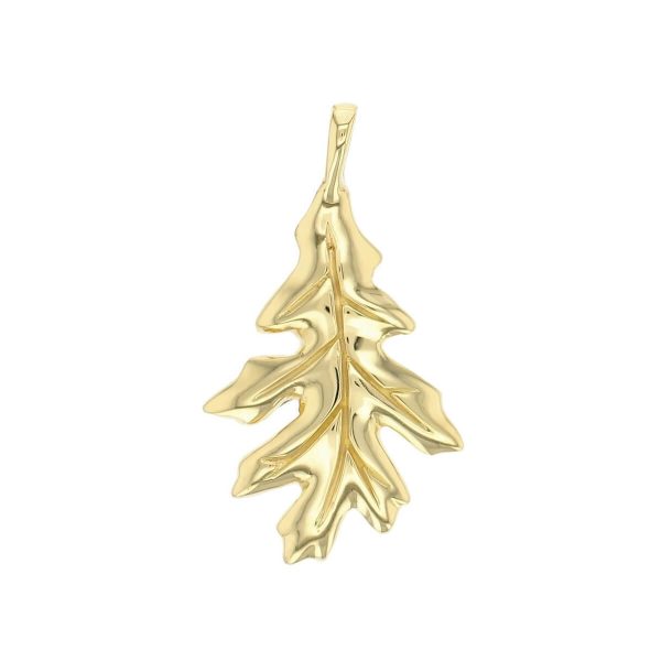Faller Oakleaf, Derry, Londonderry, Northern Ireland, oak wood, acorn, angel, leaf, St Columba, St. Comcille, christian, heritage, historical, 18ct yellow gold pendant
