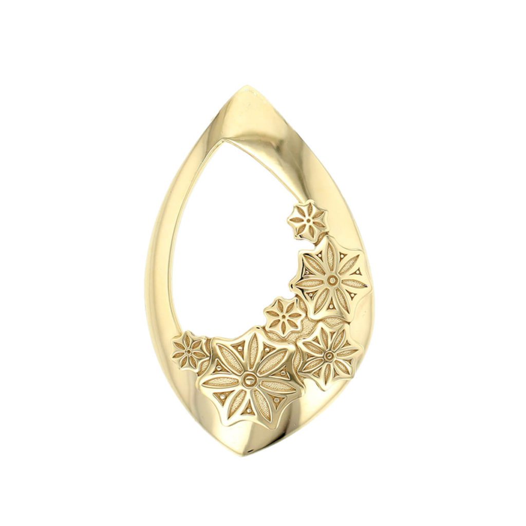 Marigold Floral large 18ct yellow gold pendant