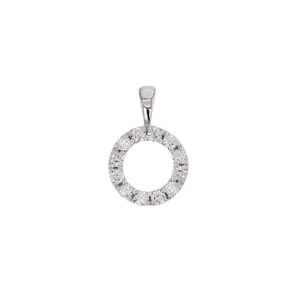 18ct white gold small diamond eternal circle pendant