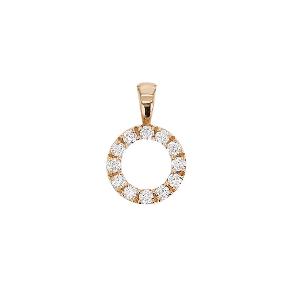 18ct rose gold small diamond eternal circle pendant