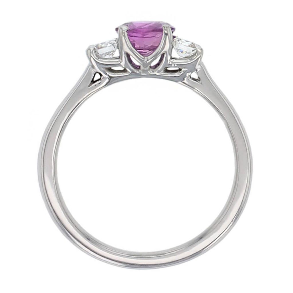 Pink Sapphire & Diamond Trilogy Ring