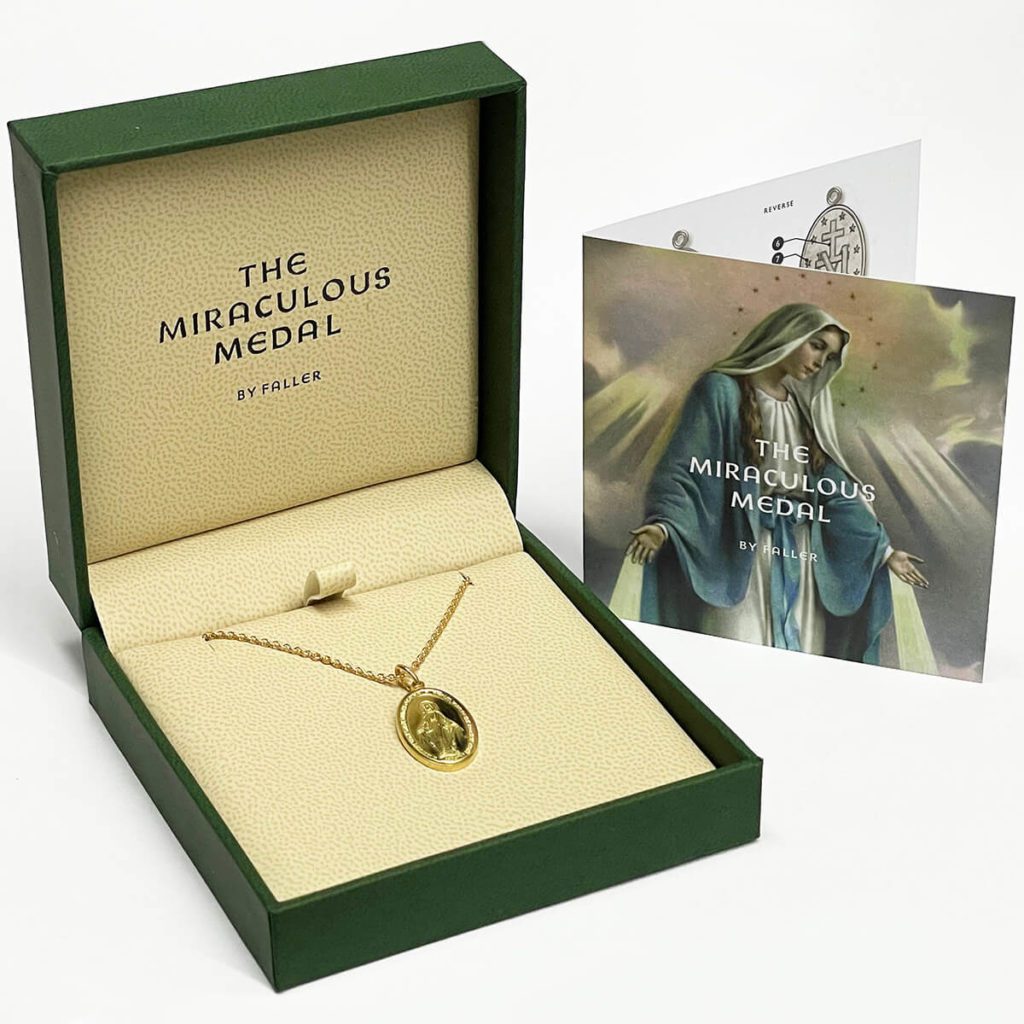 Gold miraculous medal box