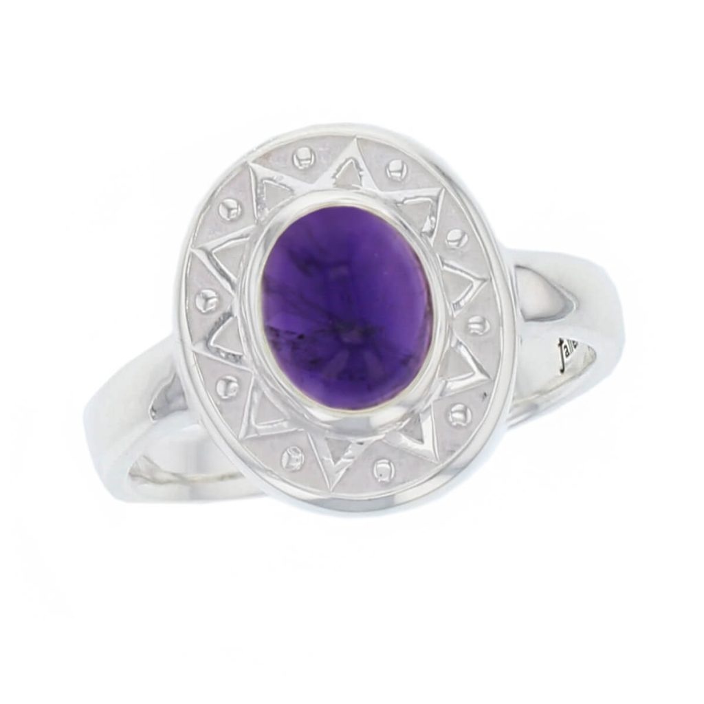 Miosach silver amethyst ring