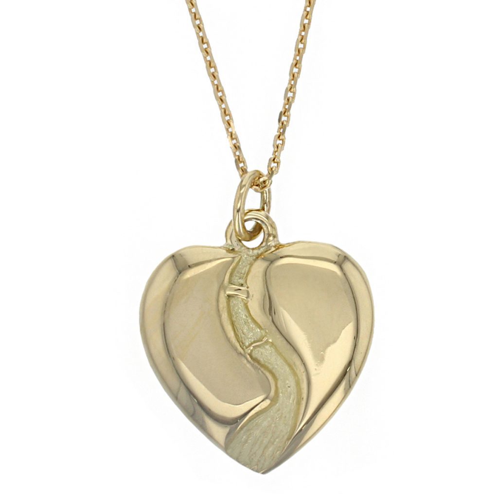 large Heart of Derry 18ct yellow gold pendant with chain