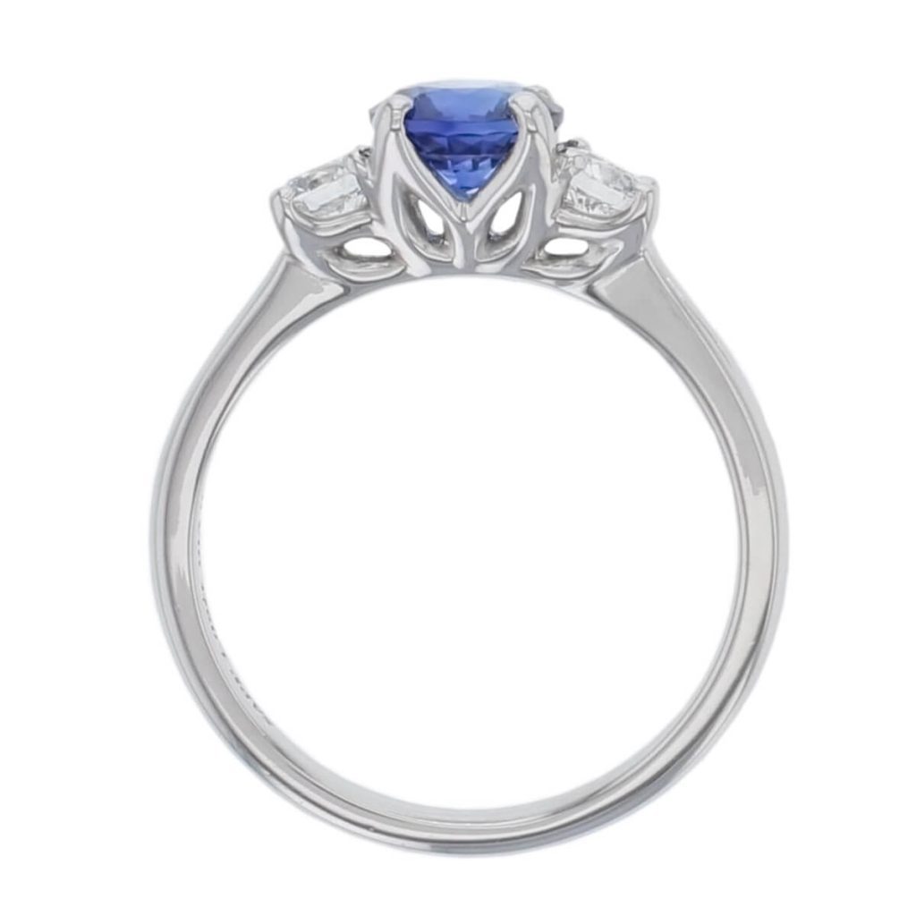 Blue Sapphire & Diamond Trilogy Ring
