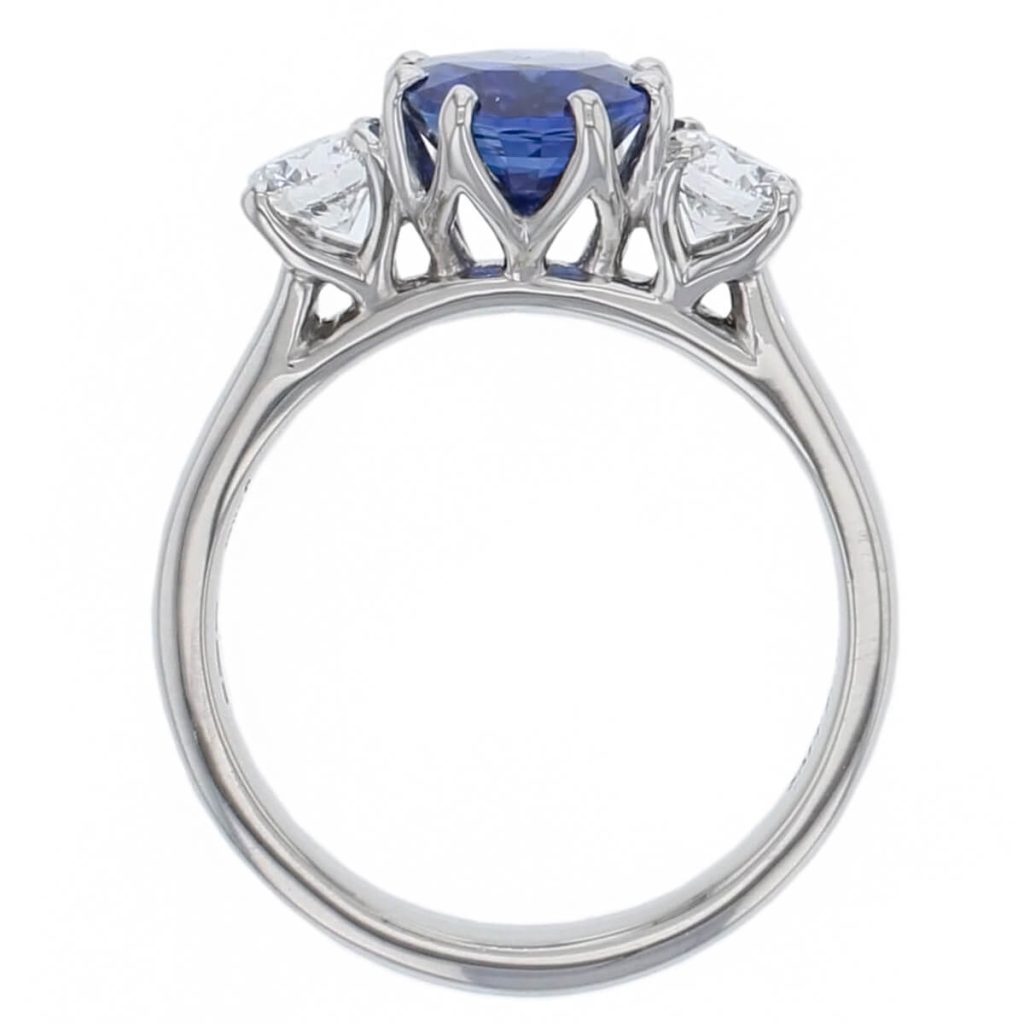 Blue Sapphire & Diamond Trilogy Ring