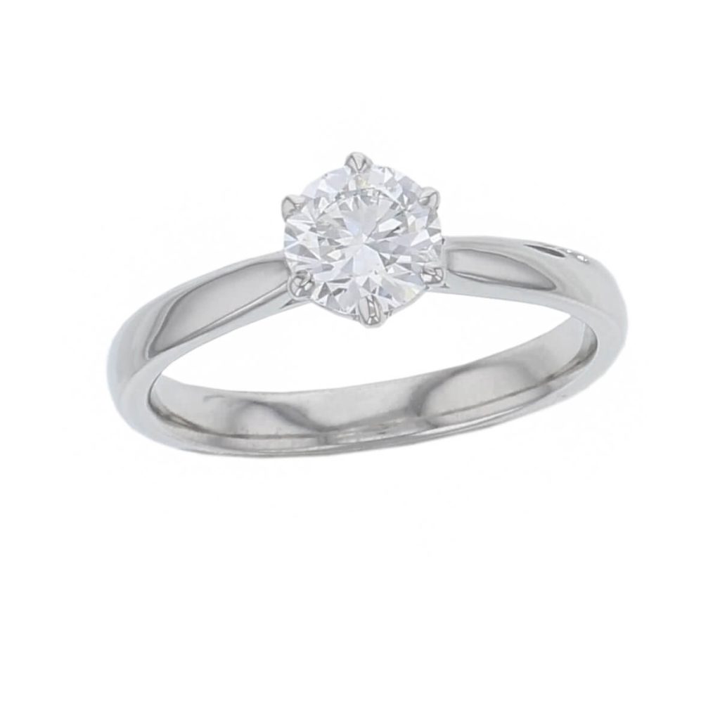 round brilliant cut diamond solitaire engagement ring, platinum, designer, handmade by Faller, hand crafted, betrothal, promise, precious jewellery, jewelry, hand crafted, GIA certified, G.I.A. GIA