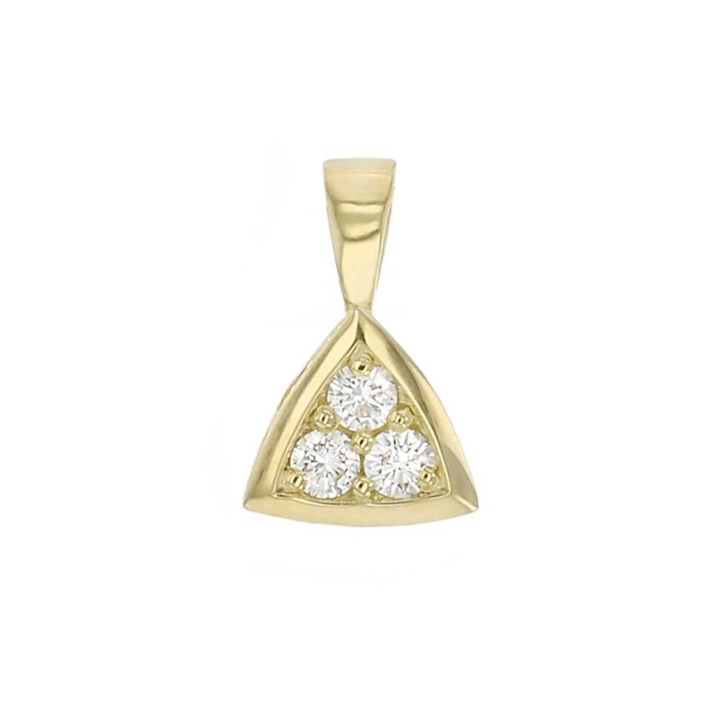Faller round brilliant cut diamond 18ct yellow gold ladies pendant with chain, 18kt, designer, handmade by Faller, Derry/ Londonderry, hand crafted, precious jewellery, jewelry