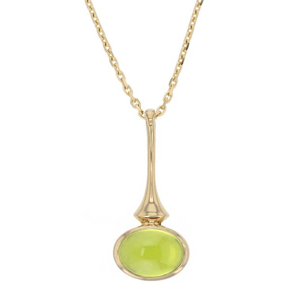 Oval Peridot 18ct Yellow Gold Pendant