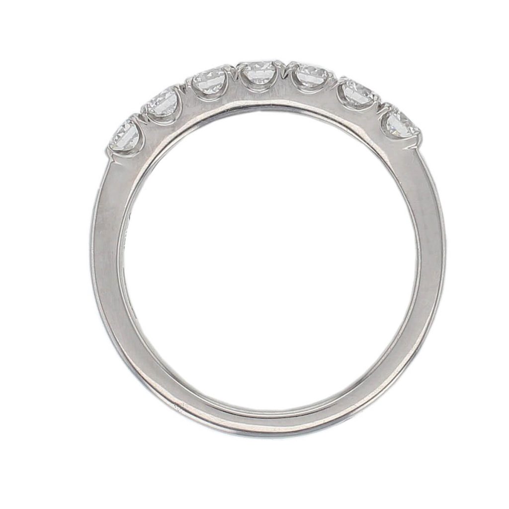 7 Claw Set Diamond Platinum Ring