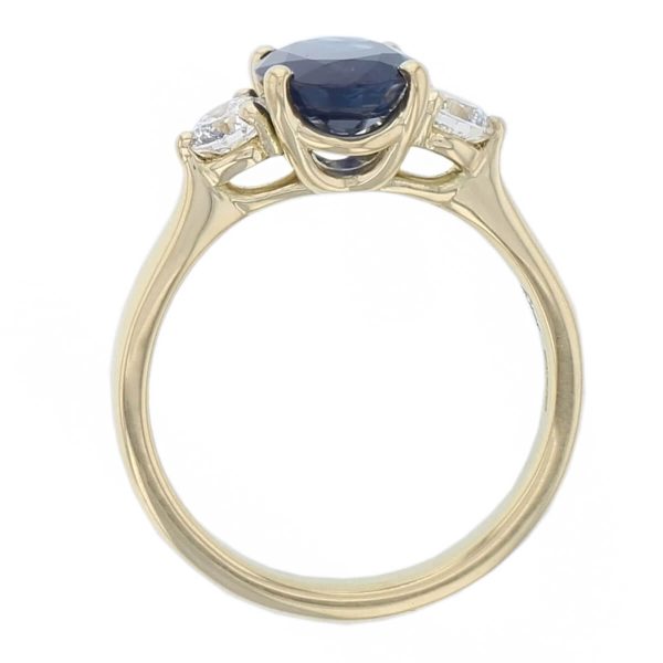 Blue Sapphire & Diamond Trilogy Ring