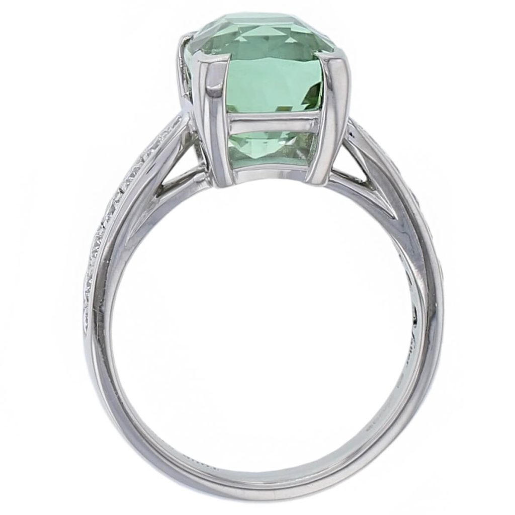 Tourmaline & Diamond Platinum Ring