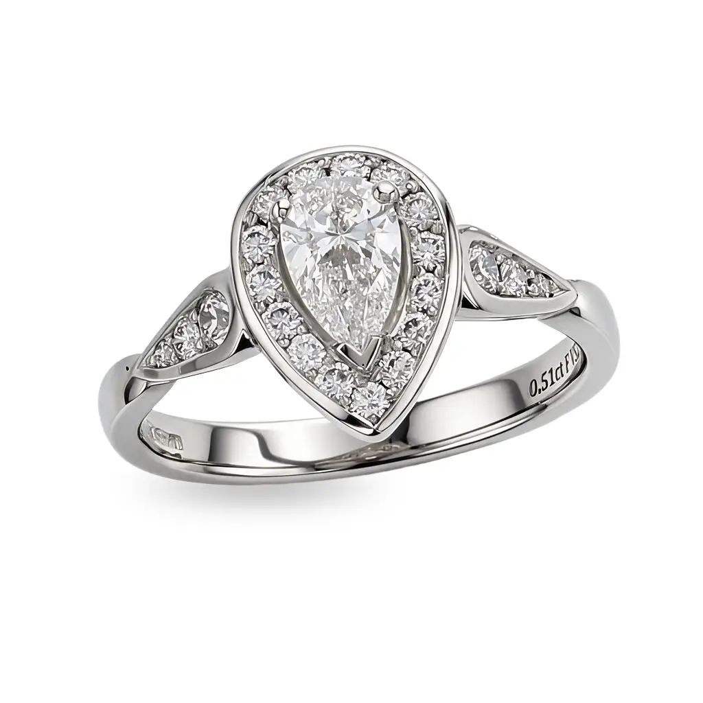 pear cut diamond cluster engagement ring, platinum, designer, handmade by Faller, hand crafted, betrothal, promise, precious jewellery, jewelry, hand crafted dress ring