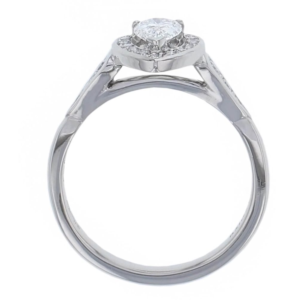 pear cut diamond cluster engagement ring, platinum, designer, handmade by Faller, hand crafted, betrothal, promise, precious jewellery, jewelry, hand crafted dress ring