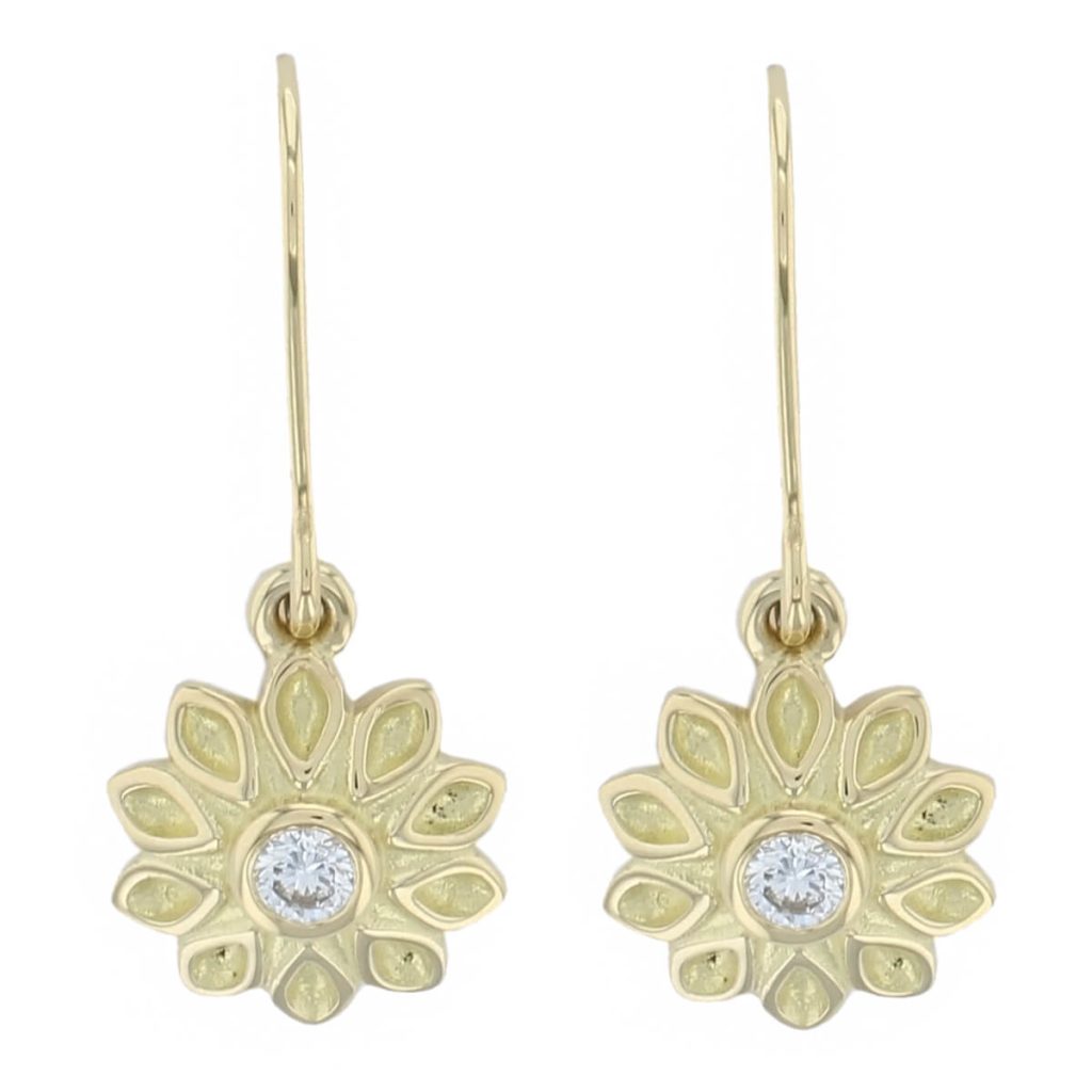 flower earring, echinacea flower earrings ekaneesha, enchina, purple cone flower