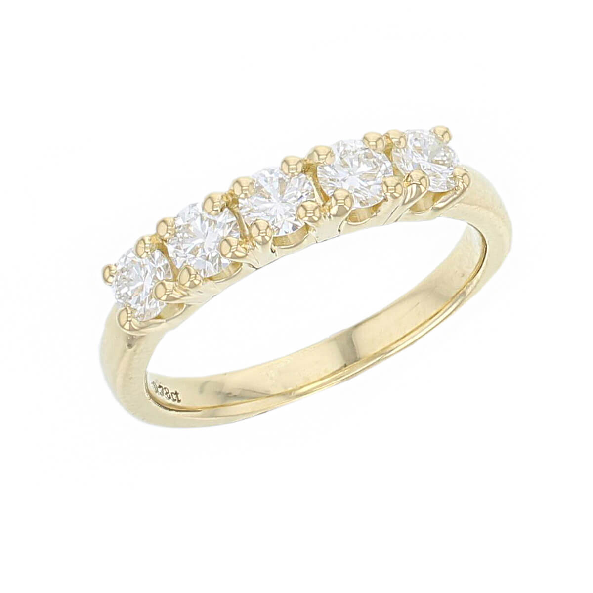 5 Claw Set Diamond 18ct Yellow Gold Ring