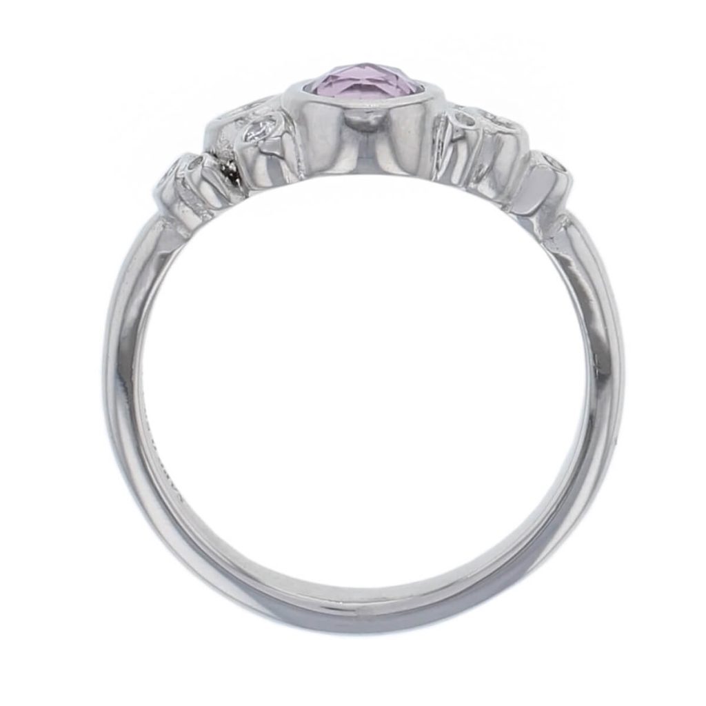 pink sapphire Kandy Fizz ladies dress ring side view