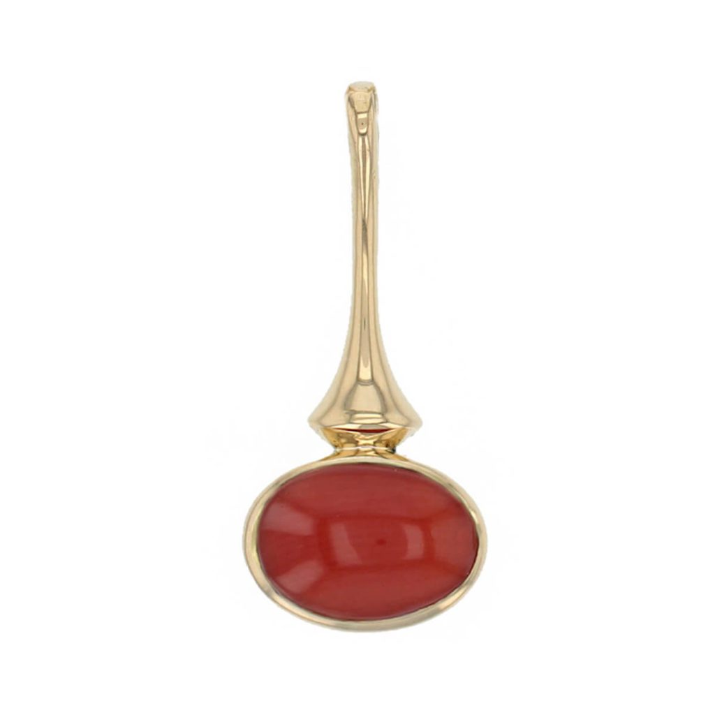 18ct yellow gold orange oval cut cabochon carnelian gemstone pendant, designer jewellery, beryl gem, jewelry, handmade by Faller, Londonderry, Northern Ireland, Irish hand crafted