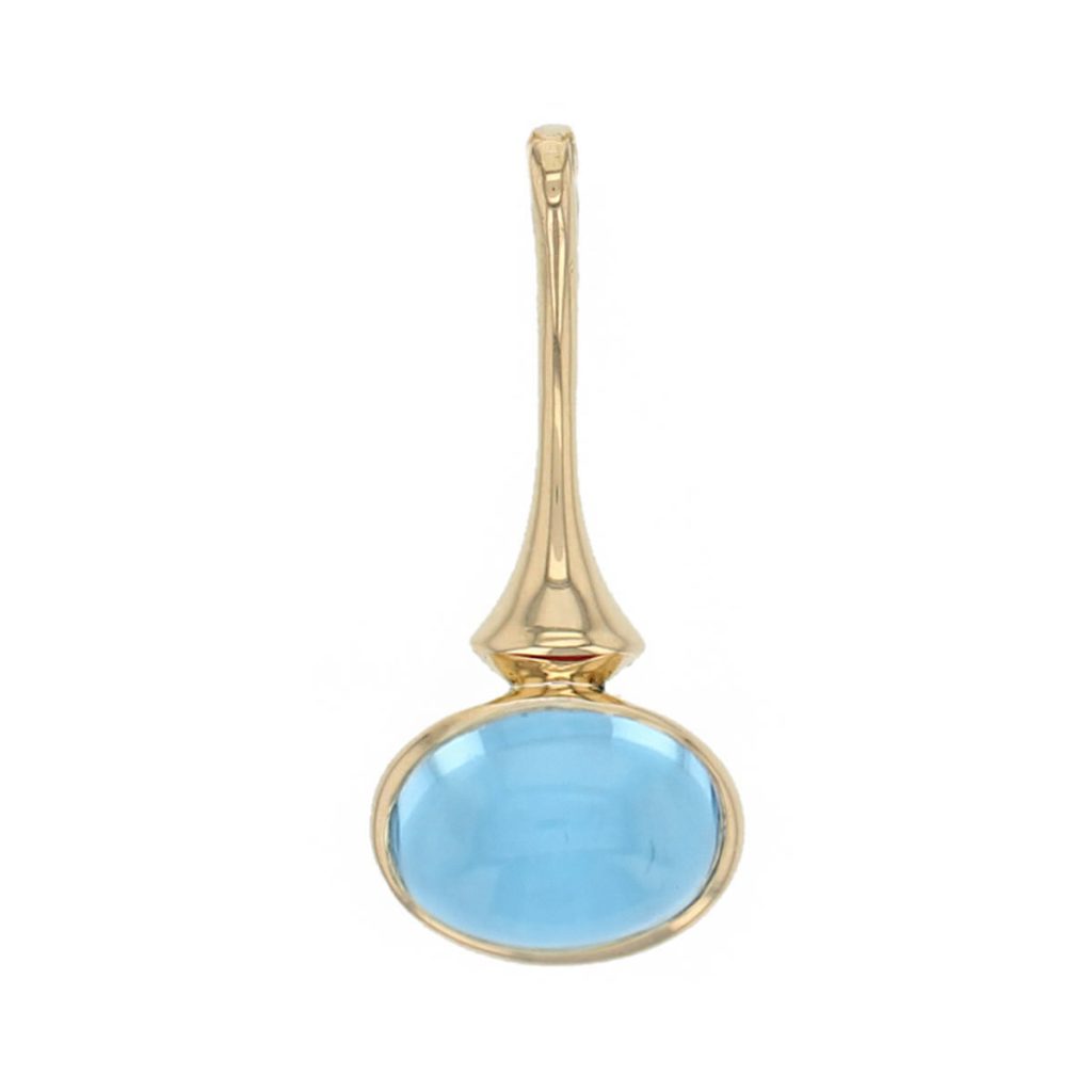 Cabochon topaz 18ct yellow gold pendant