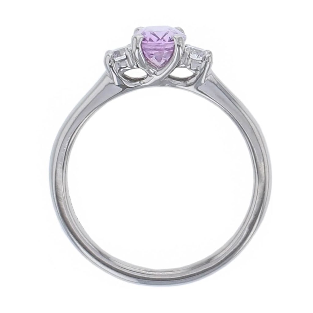 Pink Sapphire & Diamond Trilogy Ring