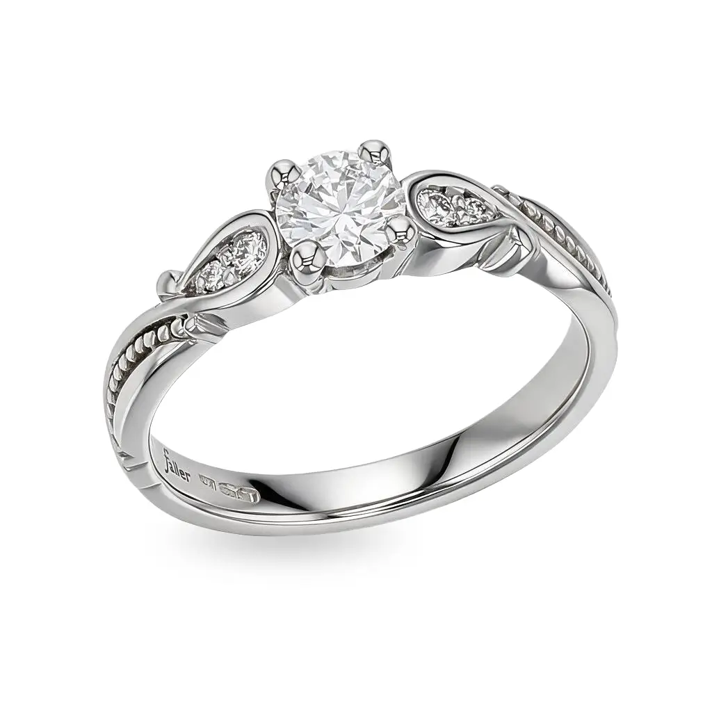 round cut diamond multi-stone shoulder set engagement ring, platinum, designer, handmade by Faller, hand crafted, betrothal, promise, precious jewellery, jewelry, GIA certified, bridal set, hand crafted, G.I.A. GIA, multistone