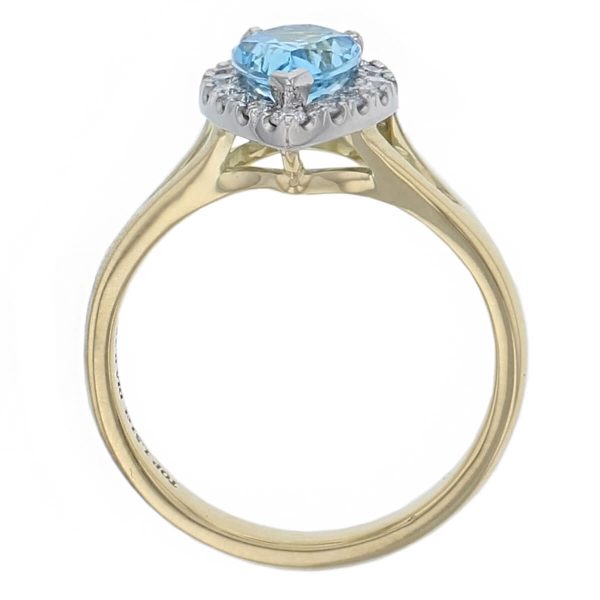 Blue Topaz & Diamond 18ct Yellow Gold Cluster/Halo Ring