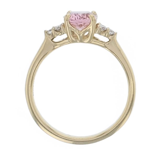 morganite, diamond 18ct yellow gold multistone ring