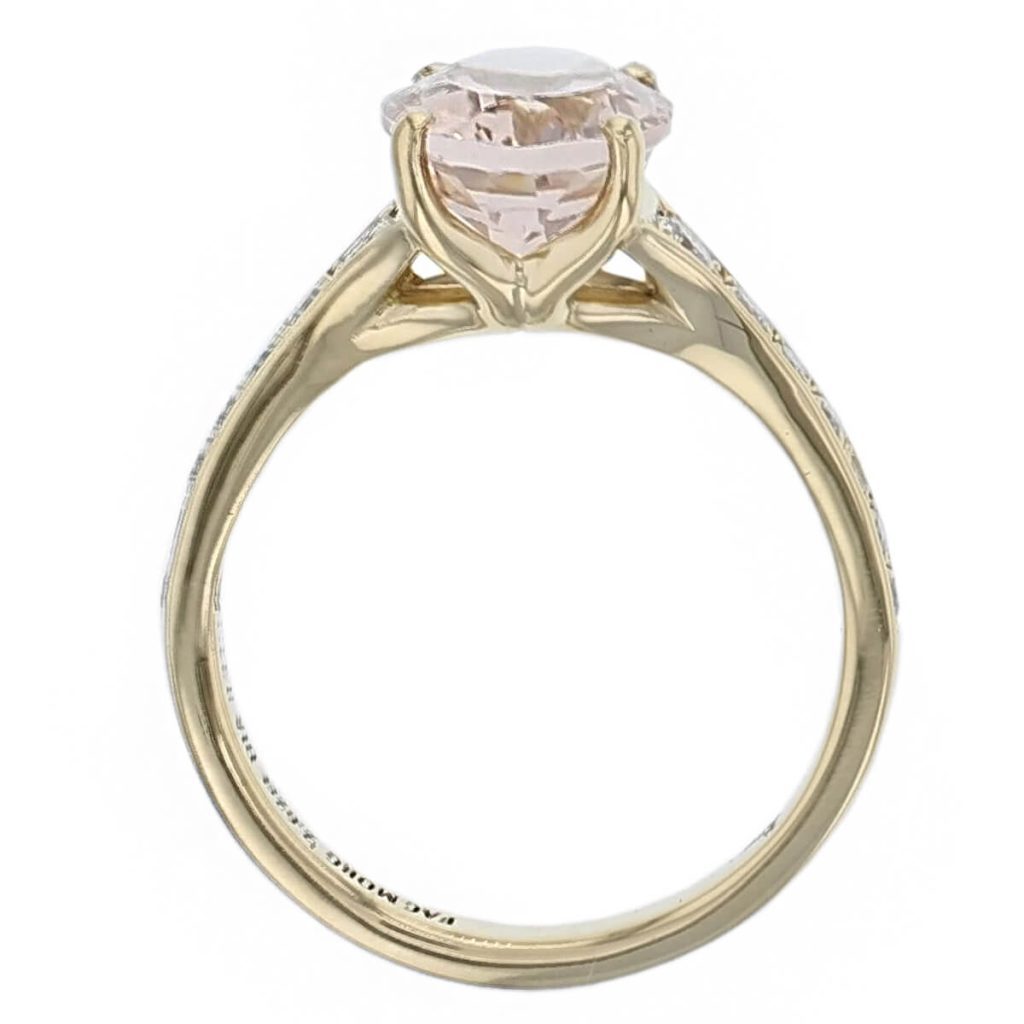 morganite, diamond 18ct yellow gold multistone ring