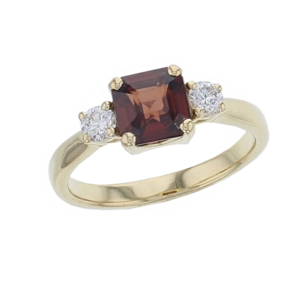 Zircon & Diamond Trilogy Ring