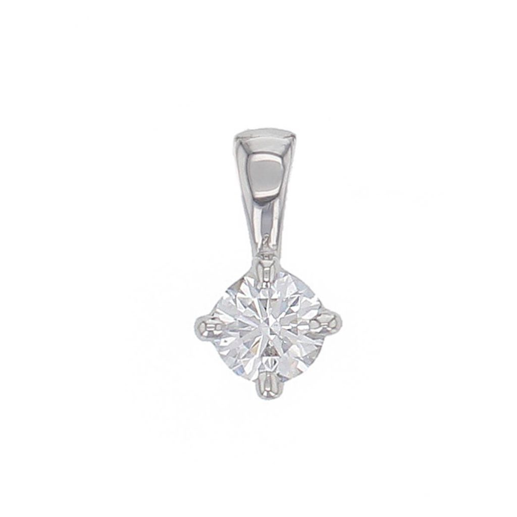 Faller round brilliant cut 4 claw set diamond 18ct white gold ladies solitaire pendant with chain, 18kt, designer, handmade by Faller, Derry/ Londonderry, hand crafted, precious jewellery, jewelry