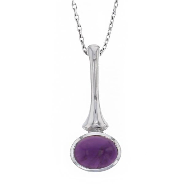 amethyst, 18ct white gold, pendant