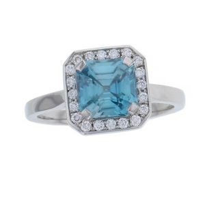 Zircon & Diamond Halo/Cluster Ring