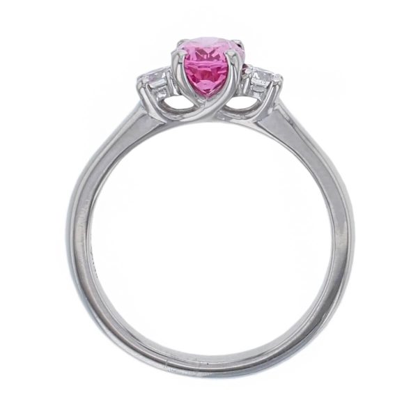 spinel, diamond platinum trilogy ring