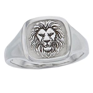 lion ring, mens ring, patterned dress ring, silver signet dress ring, designed & handcrafted by Faller of Derry/ Londonderry, personalised engraving, precious jewellery, jewelry