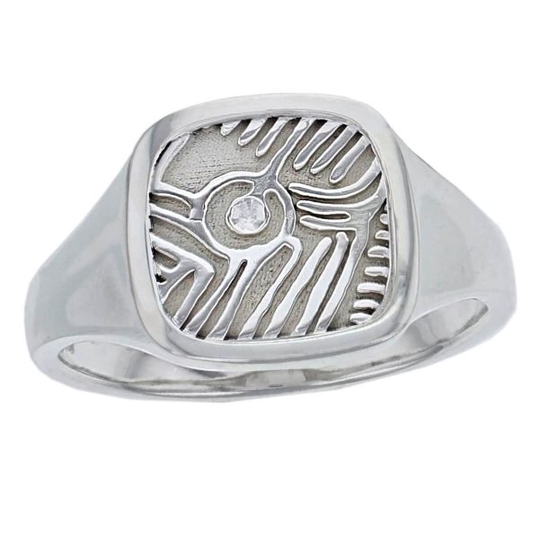 rock art ring, mens ring, patterned dress ring, silver signet dress ring, designed & handcrafted by Faller of Derry/ Londonderry, personalised engraving, precious jewellery, jewelry