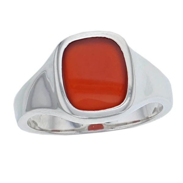 cornelian, gemstone mens ring, patterned dress ring, silver carnelian signet dress ring, designed & handcrafted by Faller of Derry/ Londonderry, personalised engraving, precious jewellery, jewelry