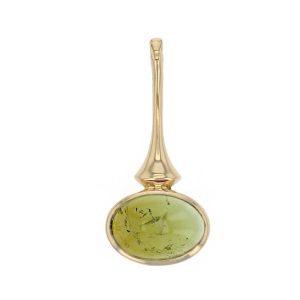 Cabochon peridot 18ct yellow gold pendant