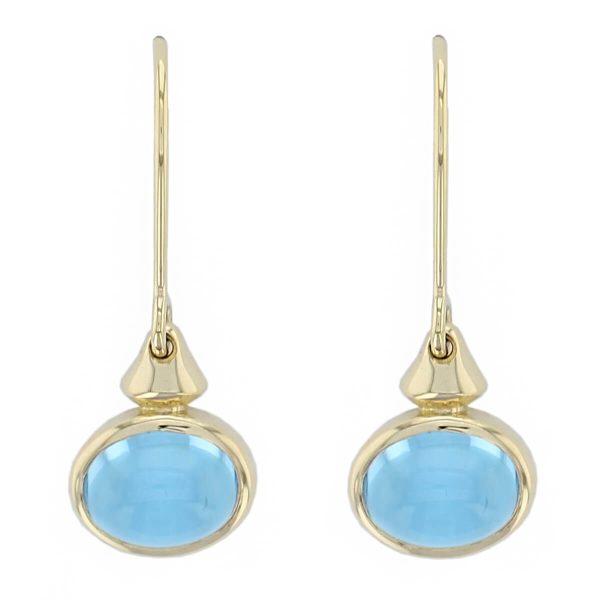 18ct yellow gold blue topaz drops